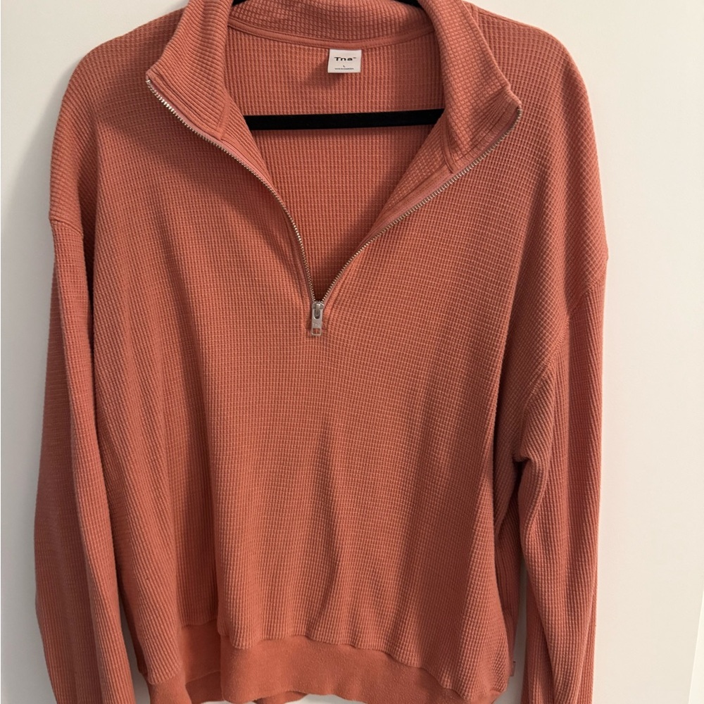 TNA Women's Coral Half-Zip Turtleneck Sweater